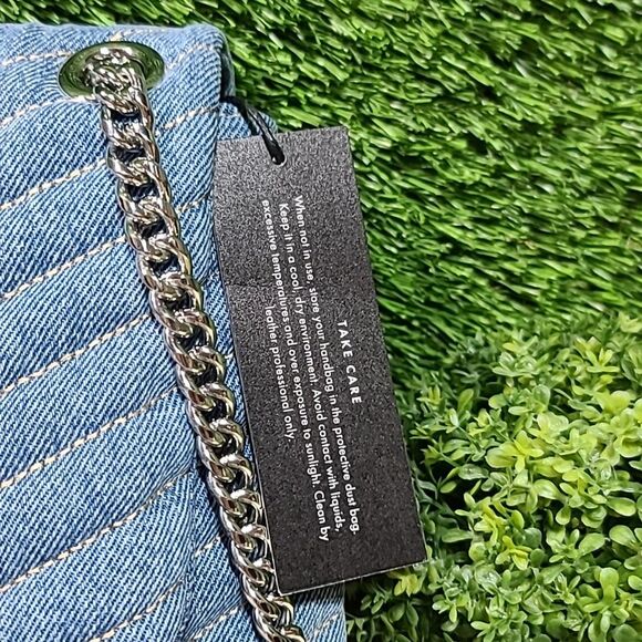 Rebecca Minkoff Edie Flap Shoulder Denim One Size NWT - Picture 6 of 10